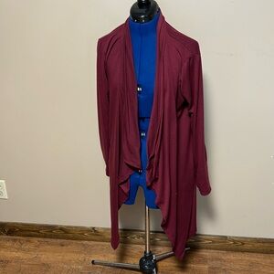 Burgundy Long-Sleeve Duster